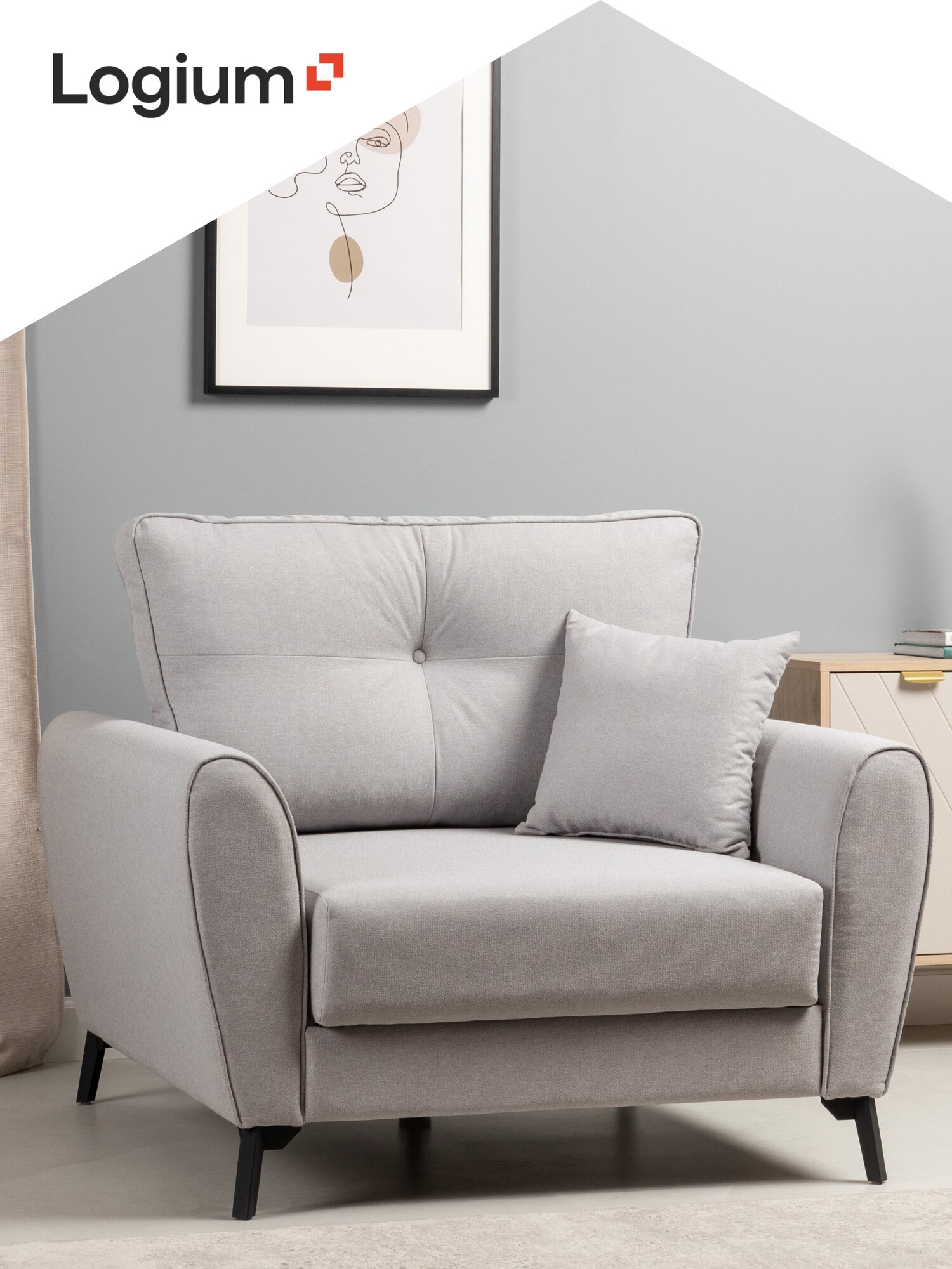 Кресло кровать Лион Арт. ТК 761 Nice Silver (светло-серый)