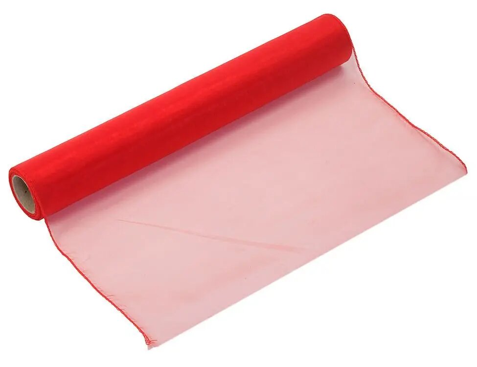 Ткань для декорирования органза красная однотонная 40х100 м BILLIET