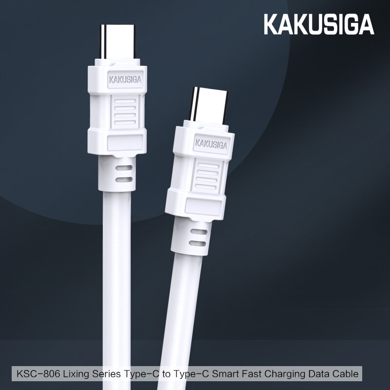 Кабель USB Type-C на Type-C KAKUSIGA KSC-806, 5А, 1.2м, быстрая зарядка и передача данных, белый