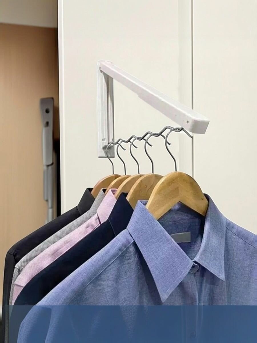 Вешалка настенная складная пластиковая белая для детской гардеробной