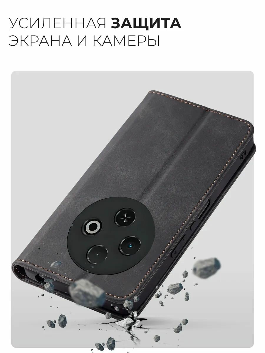 Чехол на Tecno Spark 30С экокожа, пластик противоударный; защита камеры — фото 1