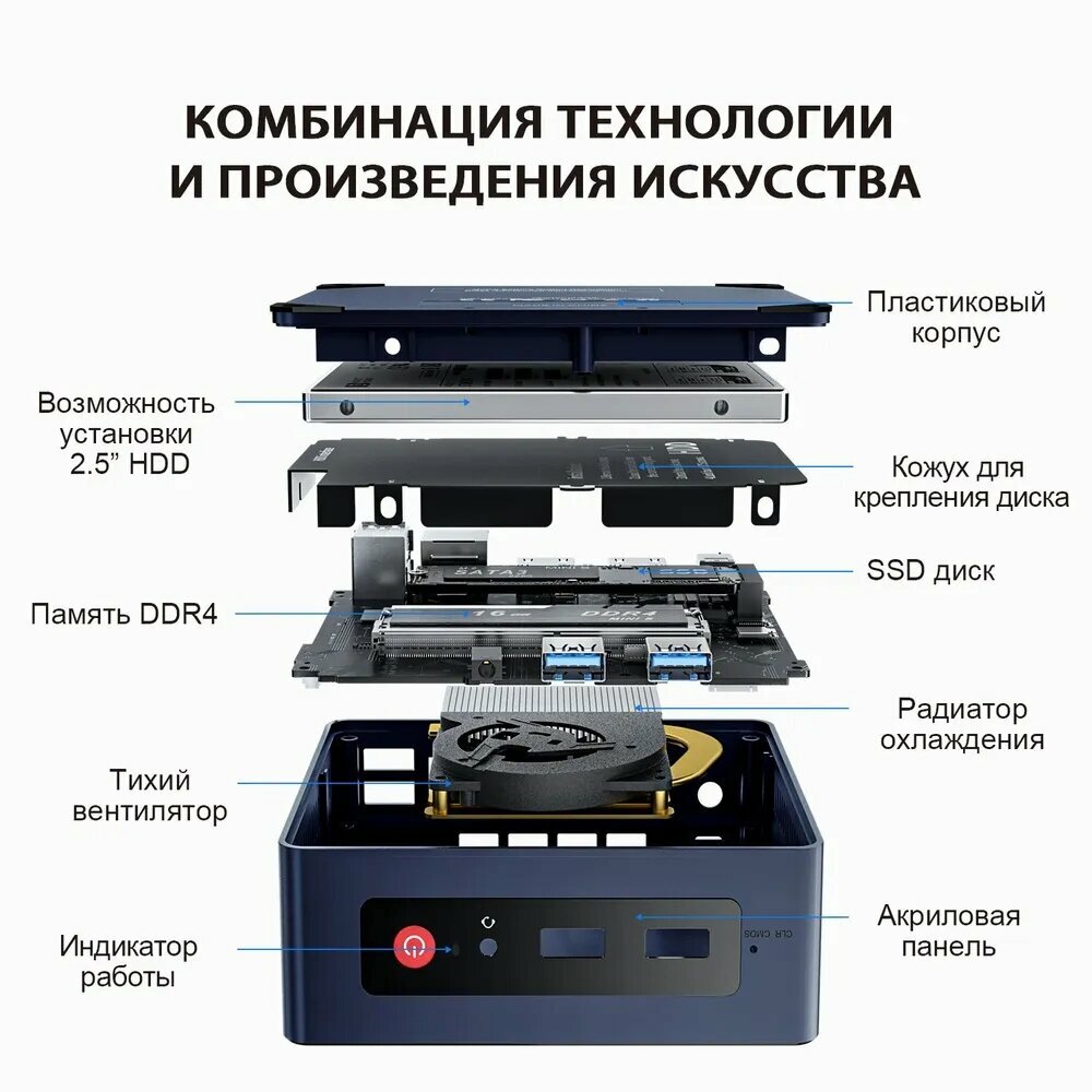 Мини-компьютер Beelink Mini S Intel Intel 11th Gen N5095 Windows 11 8/256Гб — фото 1