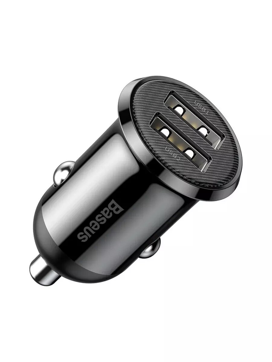 Автомобильное зарядное устройство Baseus "CCALLP-01", 2 USB-порта, черное