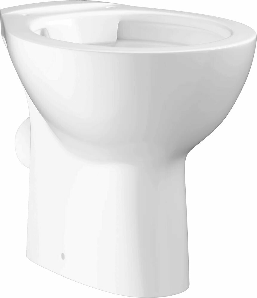Унитаз приставной напольный Grohe Bau Ceramic 39430000 с микролифтом безободковый без бачка фарфоровый антивсплеск белый овальный