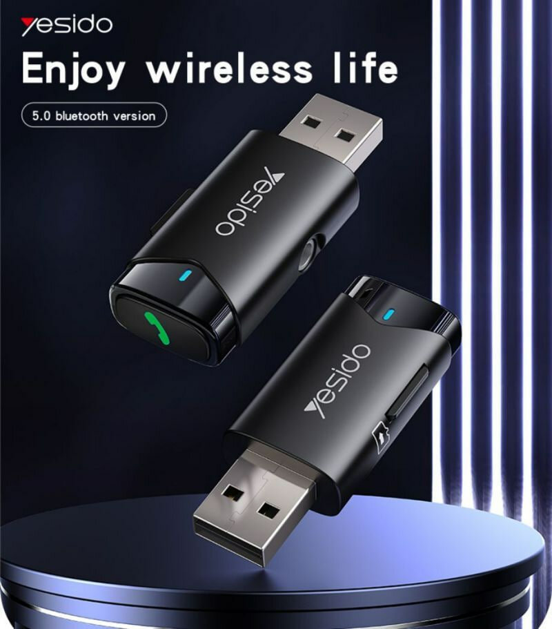 Автомобильный приемник Yesido YAU40, Bluetooth 5.0, беспроводной, Aux
