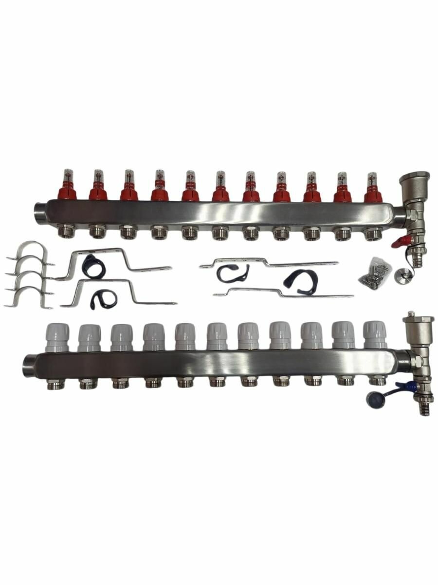 Коллекторный блок с расходомерами из нержавеющей стали 11 выходов QS-18114 ZEGOR