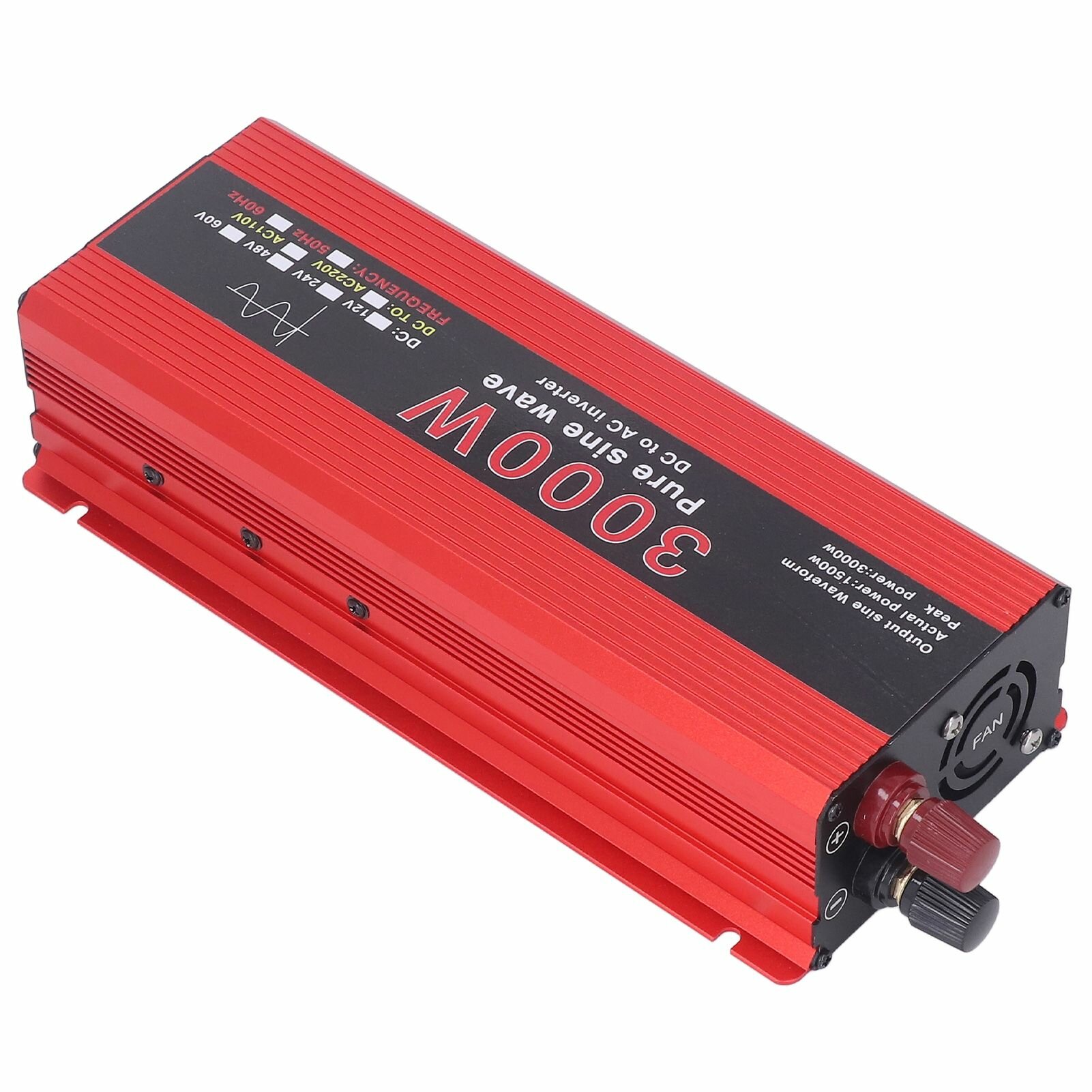 3000Вт Преобразователь постоянного напряжения с чистой синусоидой, 6 защит, охлаждающий вентилятор, для солнечной энергии и автомобилей DC12V в AC220V