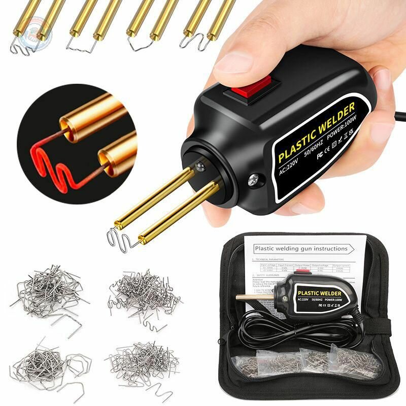 Инструмент для сварки пластмассы тепловая пушка 100 Вт для ремонта бамперов и автопластика компактный термопаяльник для сварки трещин и пайки