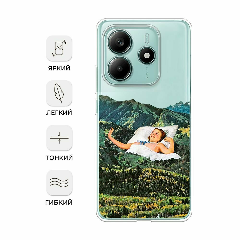 Чехол на Xiaomi Redmi Note 14 4G / Редми Нот 14 4G с принтом Good morning, my darling, прозрачный — фото 1