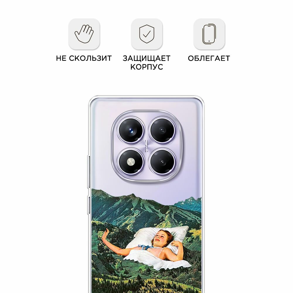 Чехол на Xiaomi Redmi Note 14 Pro 4G / Сяоми Редми Нот 14 Про 4G с принтом Good morning, my darling, прозрачный — фото 1