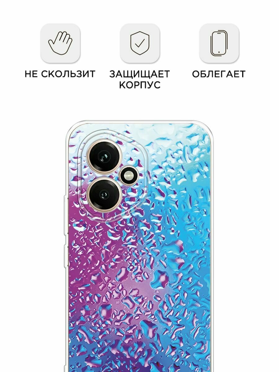 Силиконовый чехол на Honor 400 / Хонор 400 с принтом "Капли на стекле" — фото 1