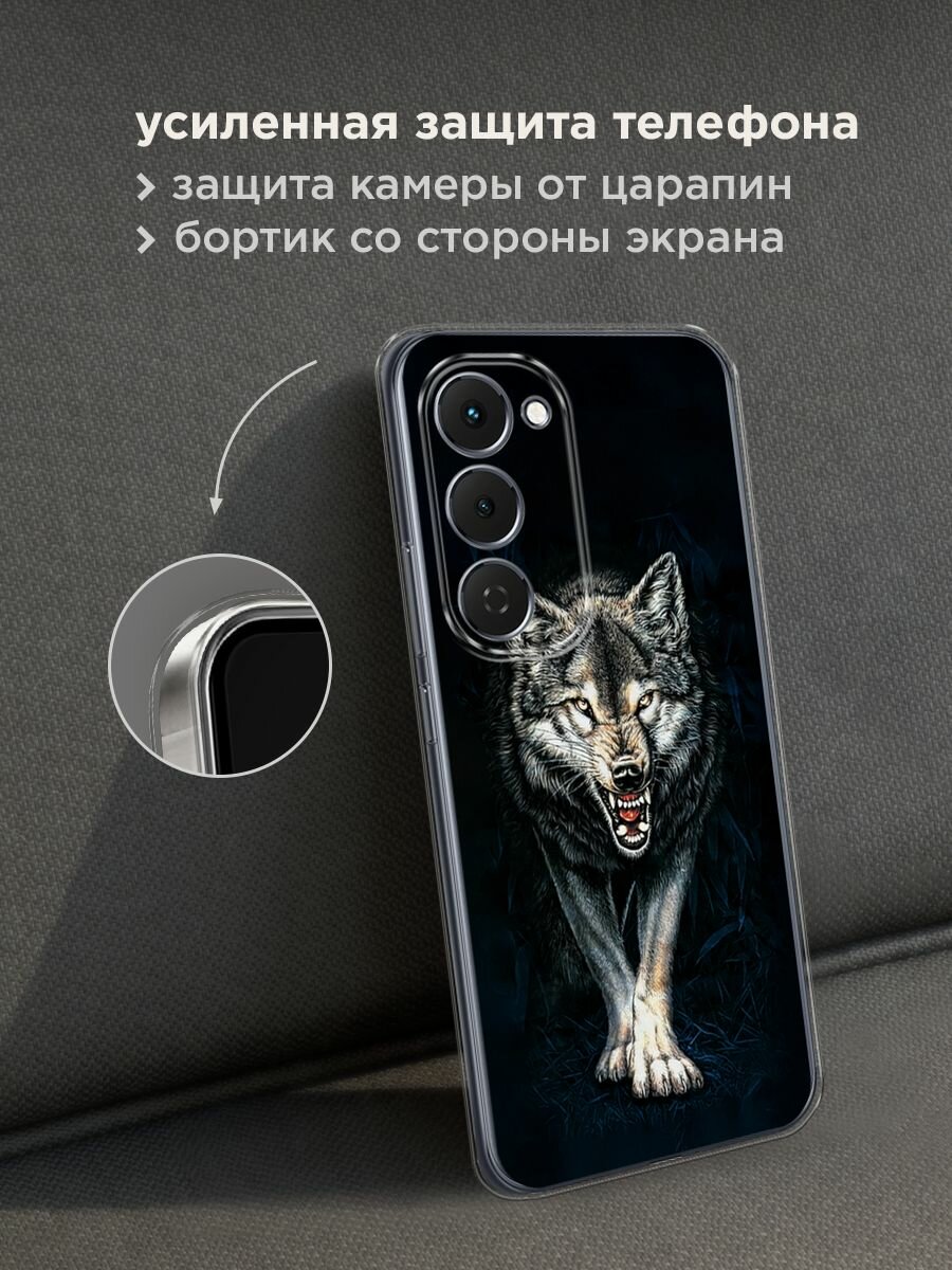 Чехол на Tecno Spark 40 Pro+ / Текно Спарк 40 Про+ с принтом "Злобный волк из ночи" — фото 1