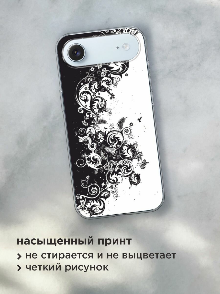 Чехол на Apple iPhone Air / Айфон Айр с принтом "Черно белый узор" — фото 1