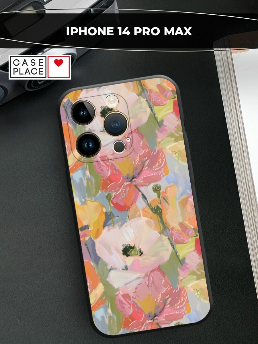 Чехол на Apple iPhone 14 Pro Max / Айфон 14 Про Макс с принтом "Черный сетчатый бант 3"