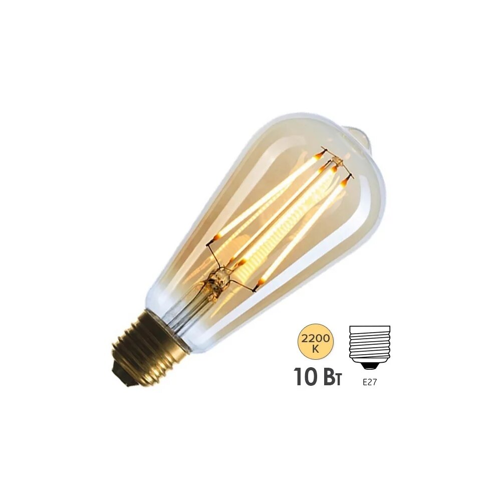 FL-LED Vintage ST64 10W E27 2200К 220V 1000Лм 64x140 мм FOTON_LIGHTING - лампа 609199