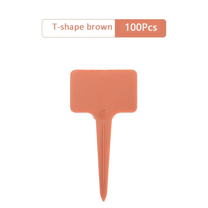Пластиковые бирки для растений 12 цветов 120 шт Оранжевый T-shape brown