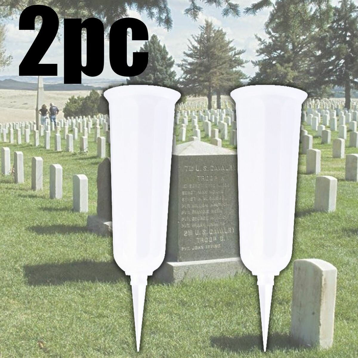 Ваза для цветов на кладбище металлическая ритуальная 25см*7.5cm 2pc