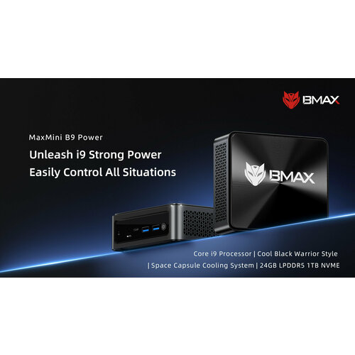Mini Pc BMAX B1 PRO, Intel Gemini Lake N4000, RAM 8 ГБ, ROM 128 ГБ, Intel UHD Graphics 600, Windows 11 Pro, Чёрный