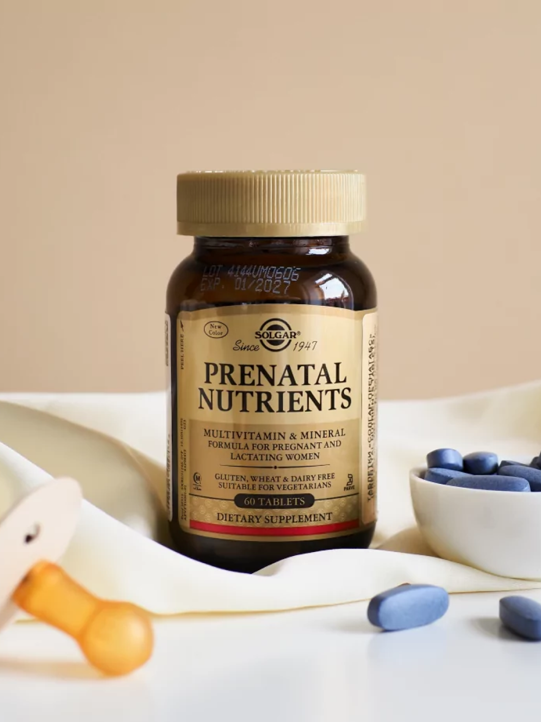 Витамины Solgar "Пренатабс", для беременных, для иммунитета, для сердца, 60 штук — фото 1