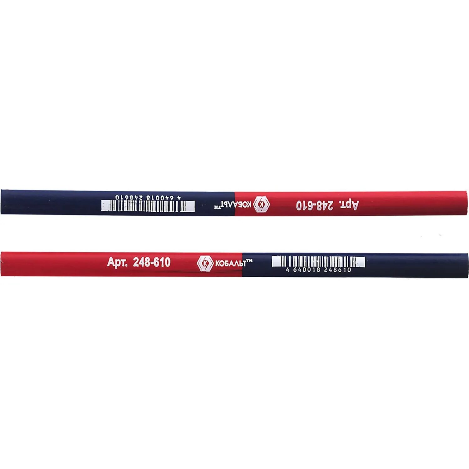 Карандаш строительный кобальт 2-хцветный, красный/синий 180x10 мм 248-610 Кобальт