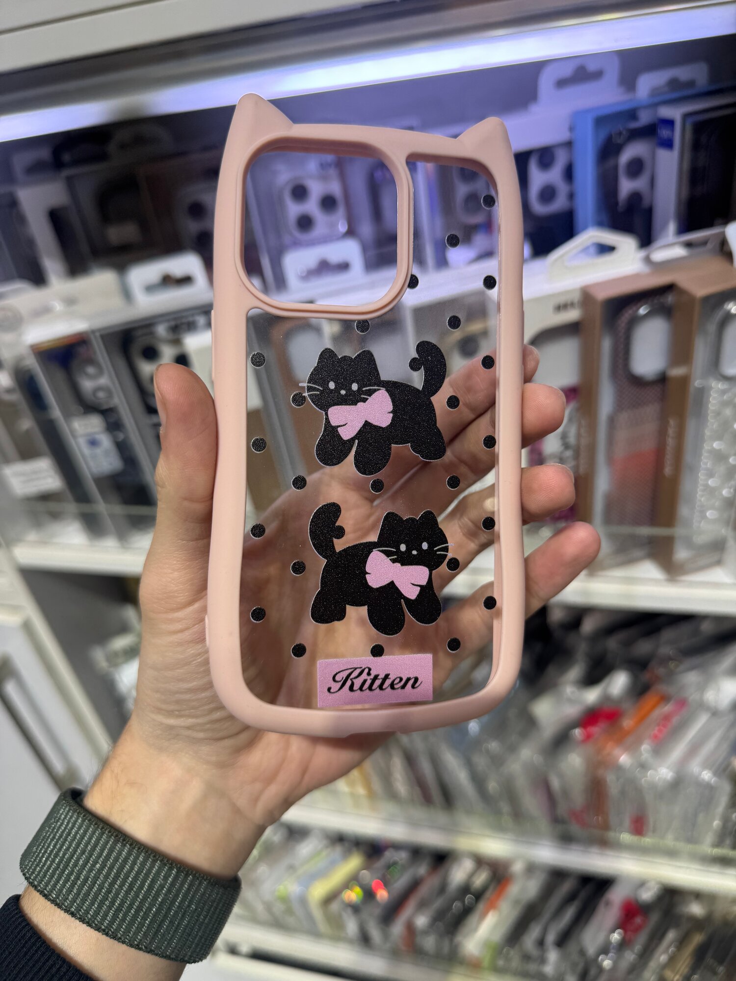 Чехол "Милые кошачьи ушки" для iPhone 14 Pro max, прозрачный, защита