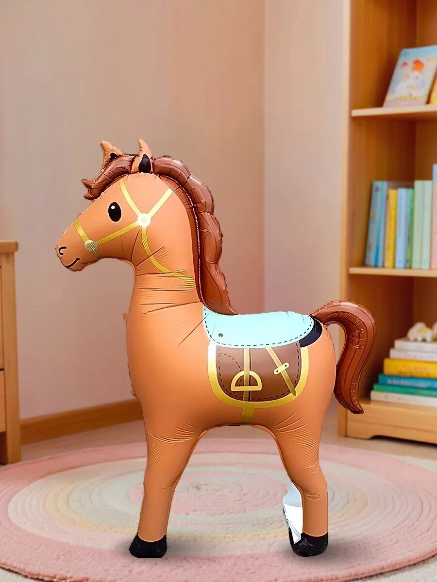 Фольгированный шар коричневая Лошадь