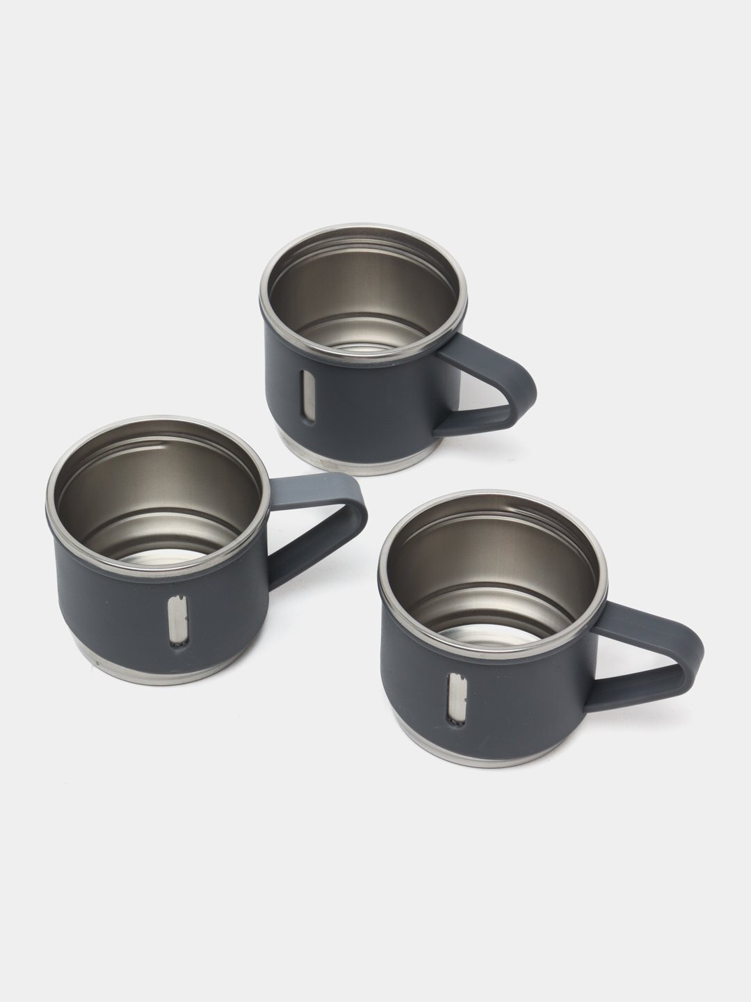 Термос, 3 стакана и подарочный набор, 500 мл - Тёмно-серый — фото 1