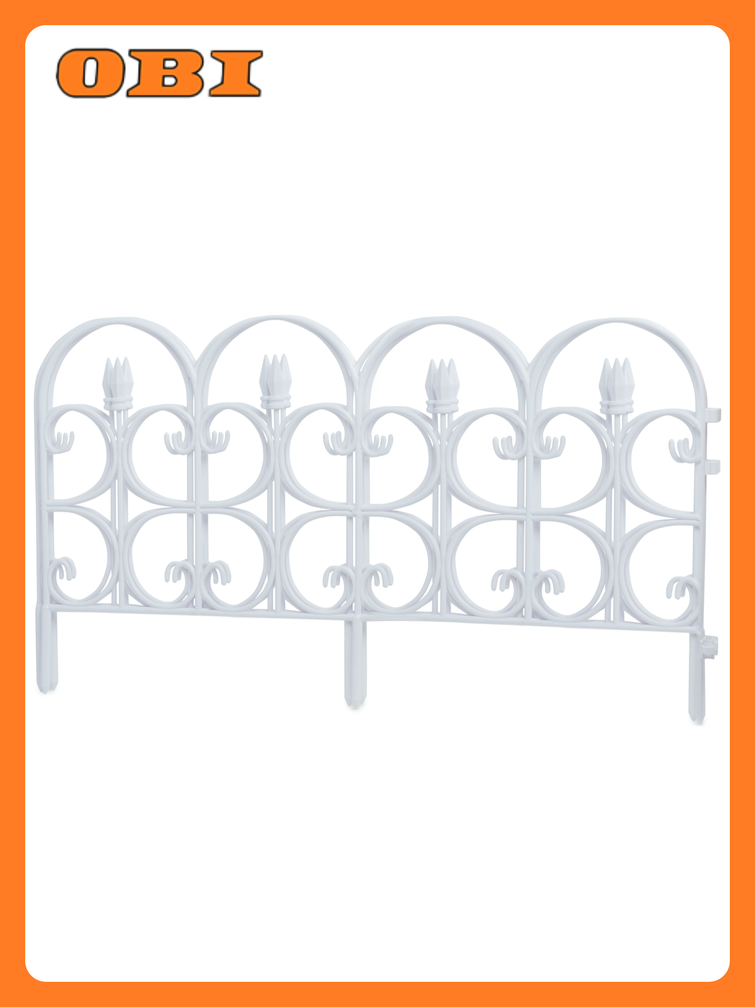 Ограждение садовое белое 3 шт 68,5х38,5