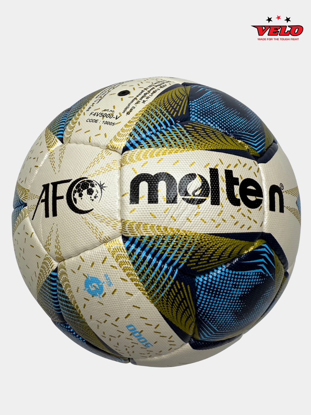 Футбольный мяч Азиатской футбольной конфедерации Molten F4V5000-V №5 Сине-Золотого цвет