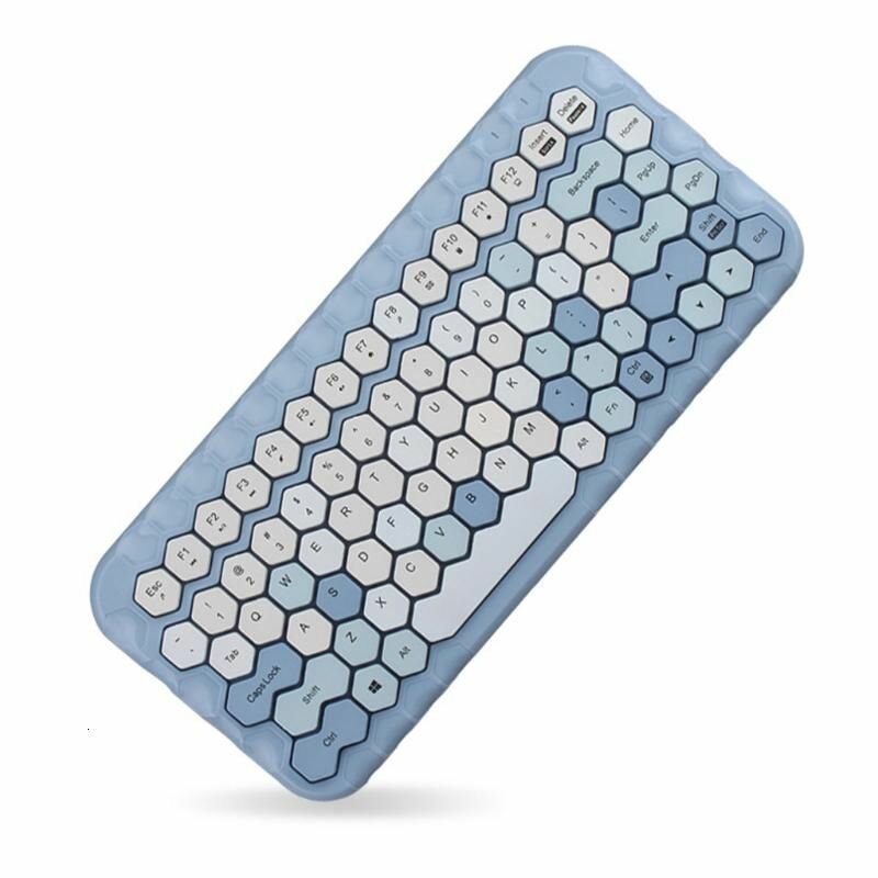 Радужная 83-клавишная бесшумная клавиатура, Синяя Смесь - Клавиатура Bluetooth