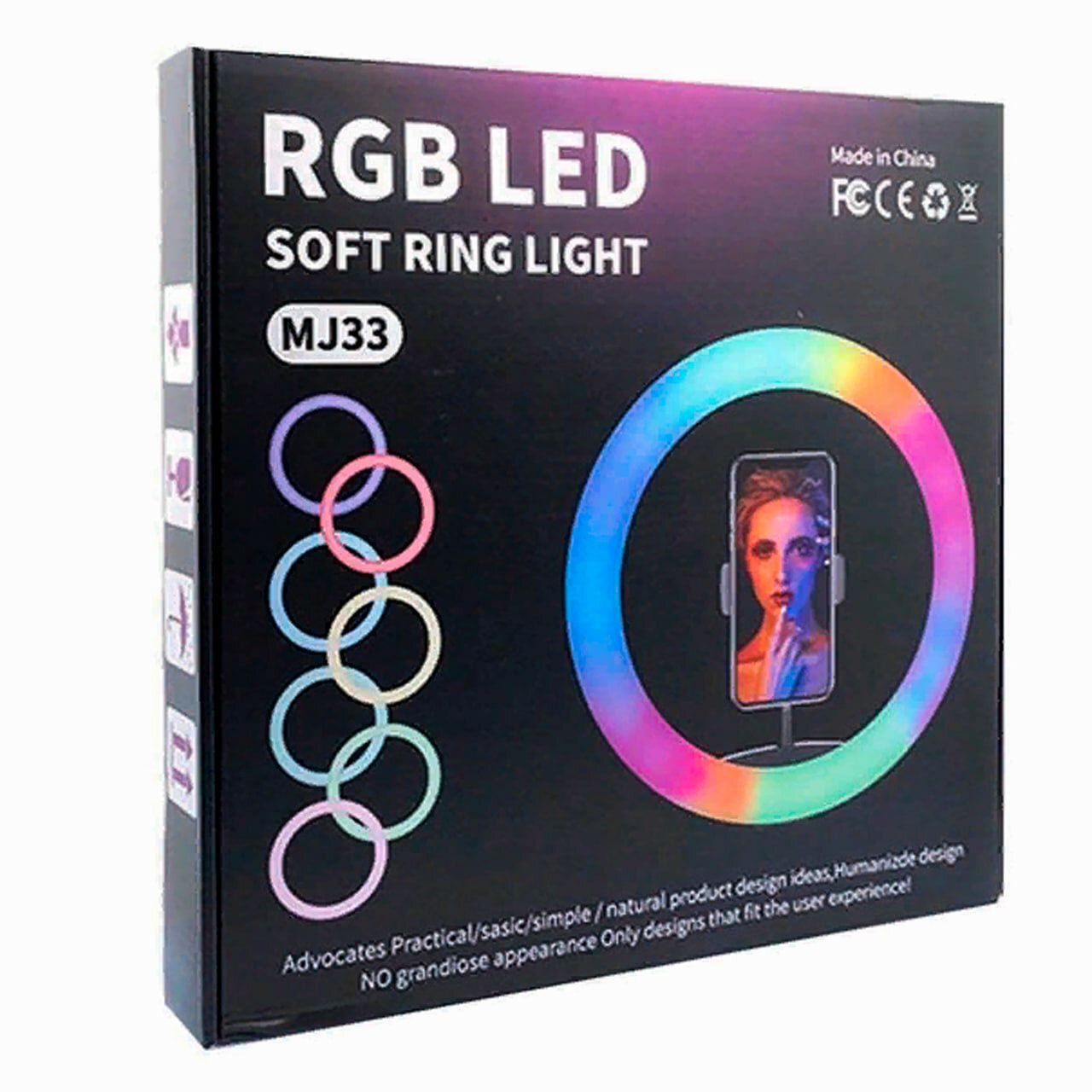 Кольцевая лампа RGB LED MJ33 (33см) – Без штатива Цветовая температура: 3000K-6000K