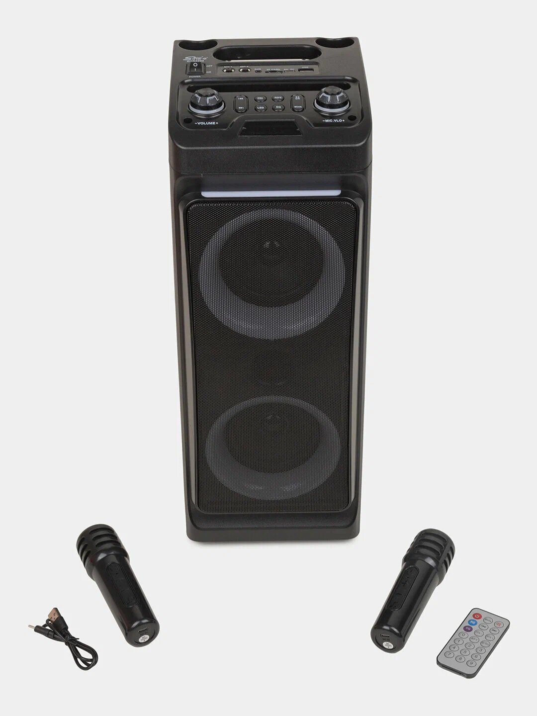 Портативная Bluetooth караоке колонка с микрофоном, мощный звук, черная