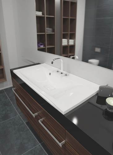 Изображение товара Раковина для ванной полувстраиваемая Uperwood Elen, 90 см, с декоративной накладкой, белая