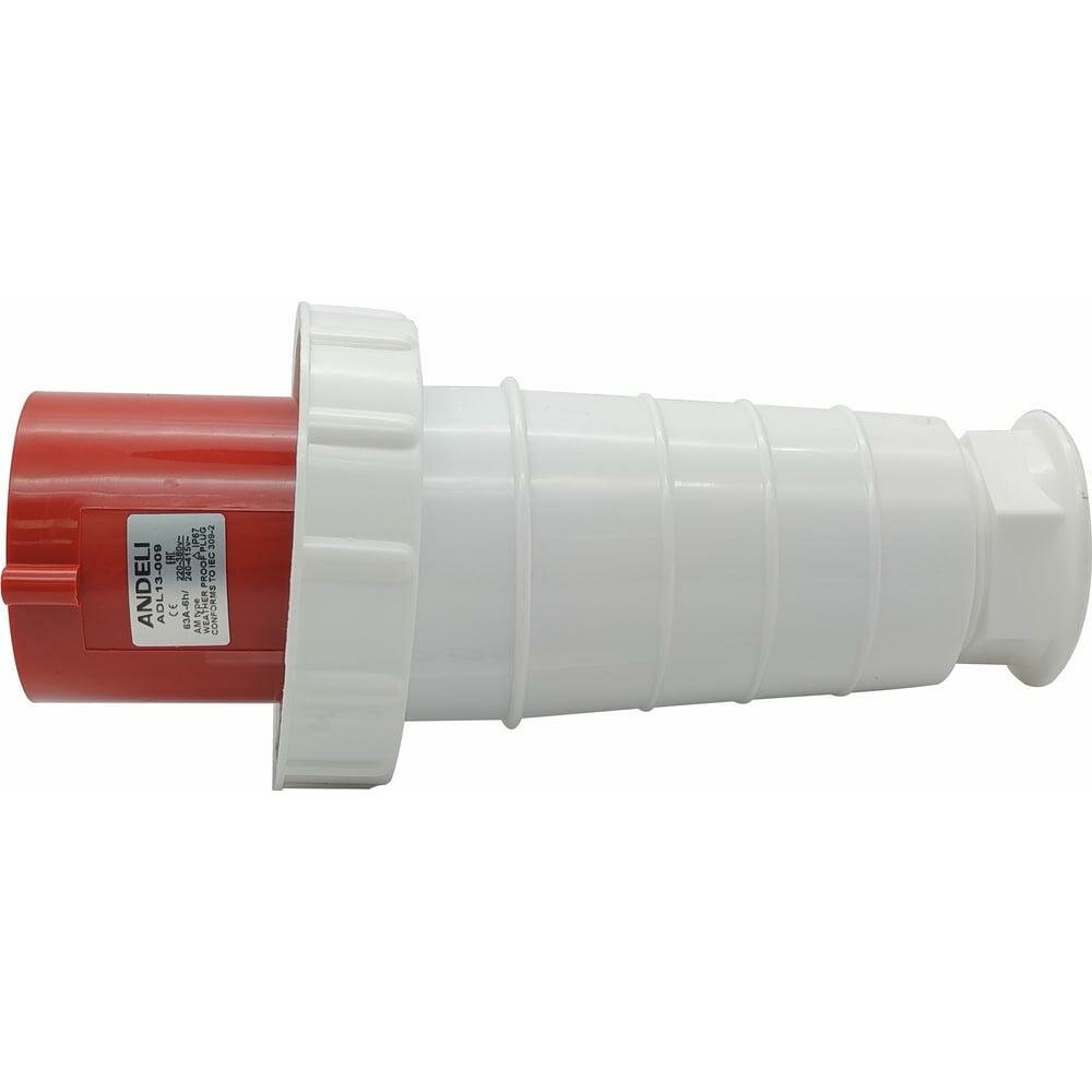 Переносная вилка ANDELI AM-035 63A IP67 3P+N+E трехфазная 380В/415В ADL13-009