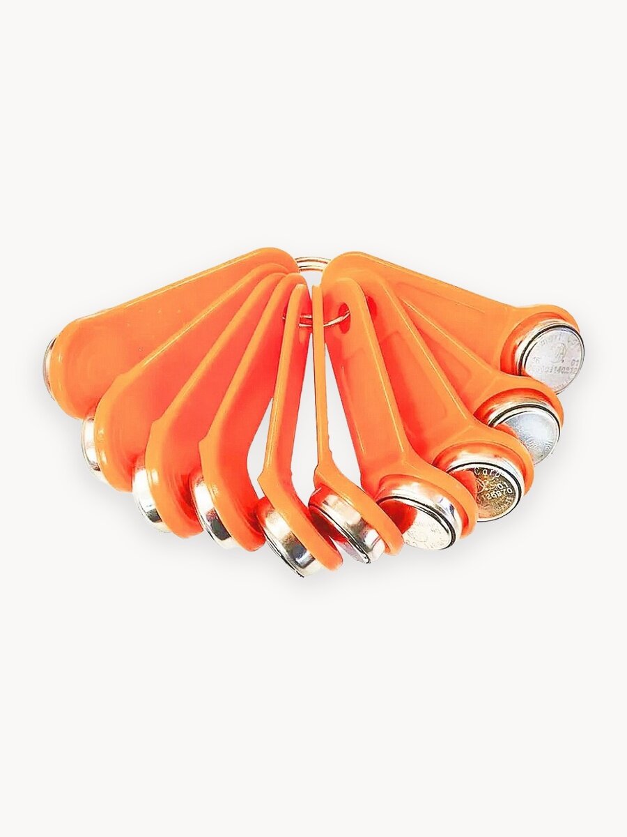 Электронный ключ для домофона TM 1990A-F5/ DS 1990A (10 шт) c записанным кодом. Оранжевый цвет