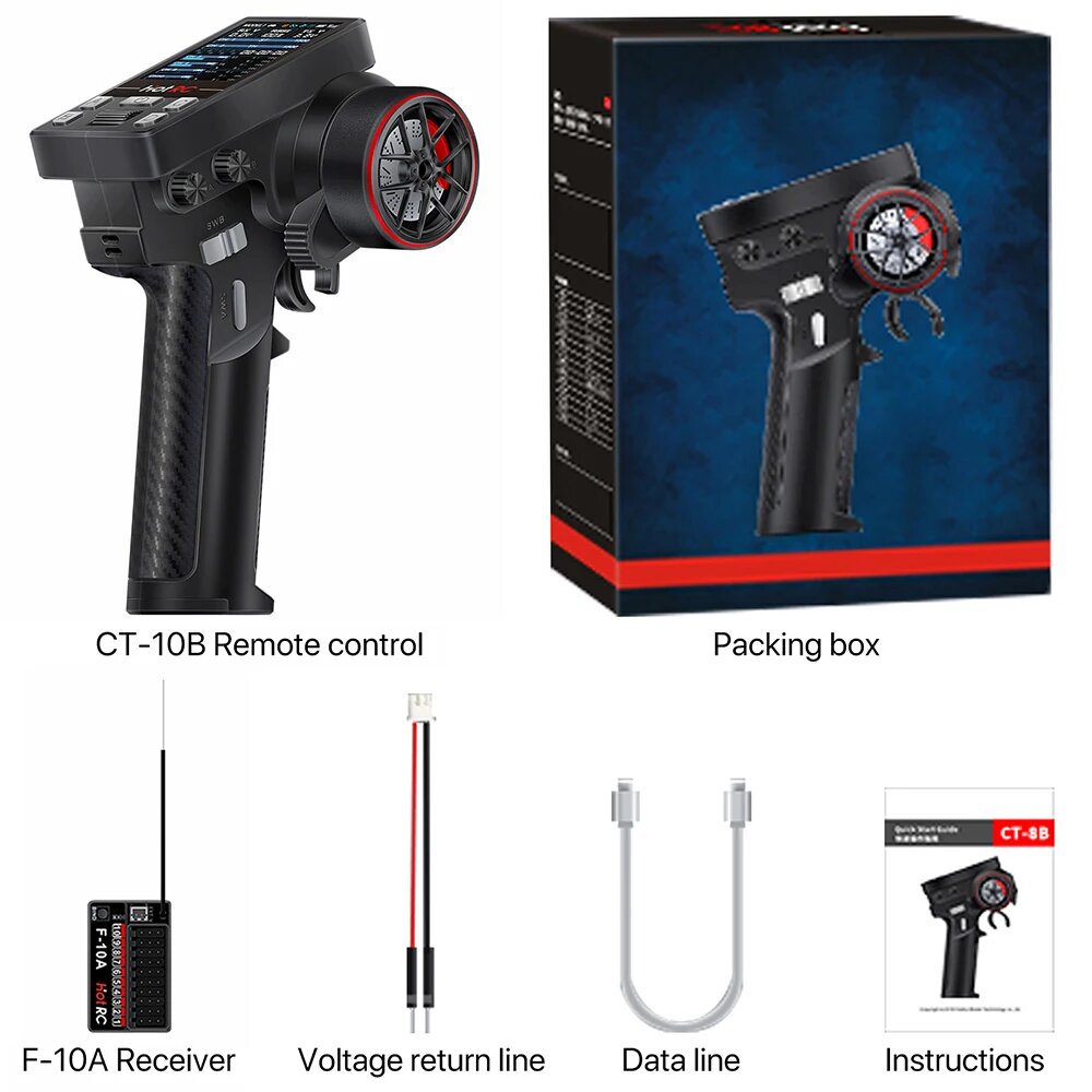 Передатчик HotRC CT-10B 10CH для радиоуправляемых моделей