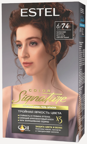 Изображение товара ESTEL Крем-гель краска COLOR SIGNATURE для волос, 6/74 Парижские каштаны