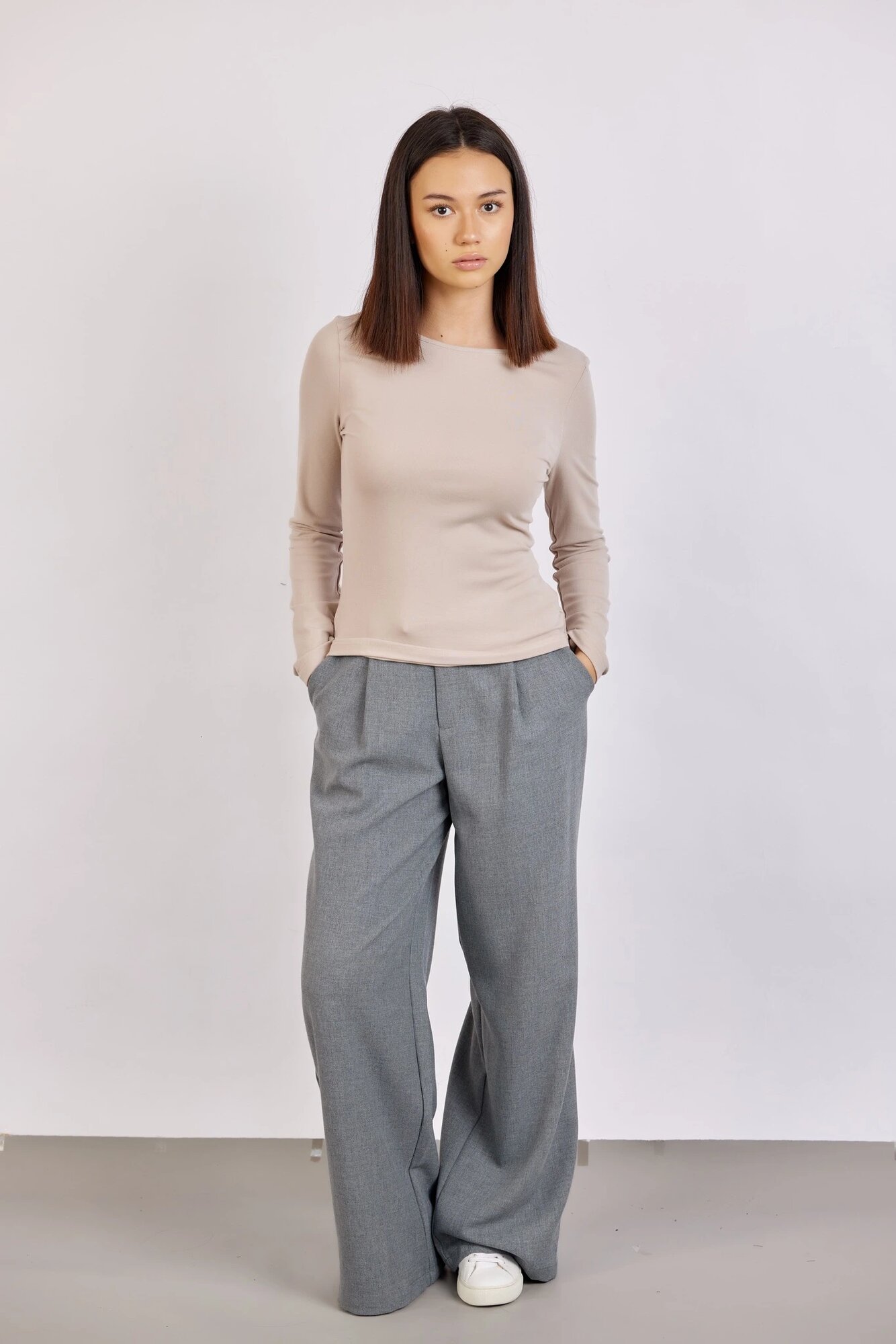 Лонгслив Selfie, размер XS, , бежевый — фото 1