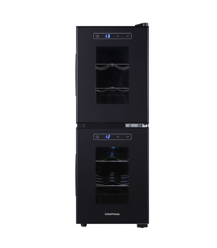 Винный шкаф CellarPrivate двухзонный на 12 бутылок CP012-2E