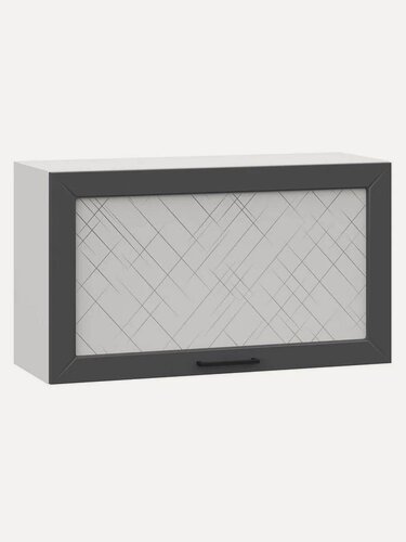 Изображение товара Кухонный модуль навесной, шкаф Сектор с полками, 80х29.6х45.6 см, Белый / Графит со стеклом