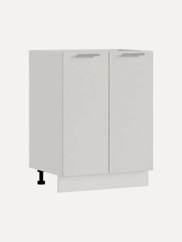 Изображение товара Кухонный модуль напольный, стол Бреста с полками, 60х46х81.6 см, Белый / Белый глянец