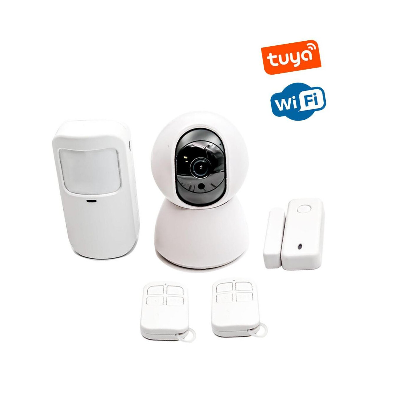 Wi-Fi камера-сигнализация TUYA с датчиком движения и датчиком открытия Straz Video-Аларм Mod:4. W, в комплекте 2 пульта управления. Встроенный датчик д