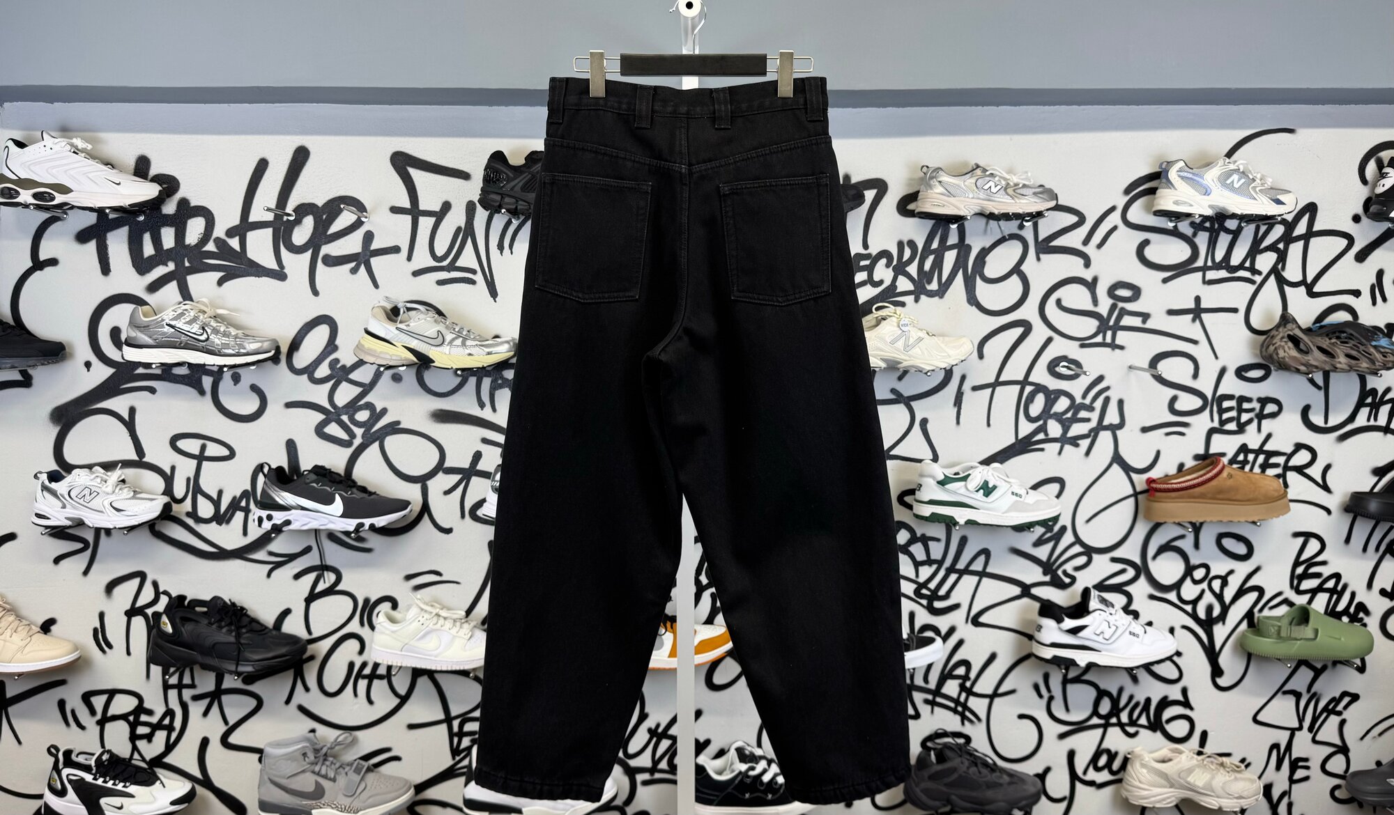 Джинсы широкие MINDERROR ME 2024, размер XL, черный — фото 1