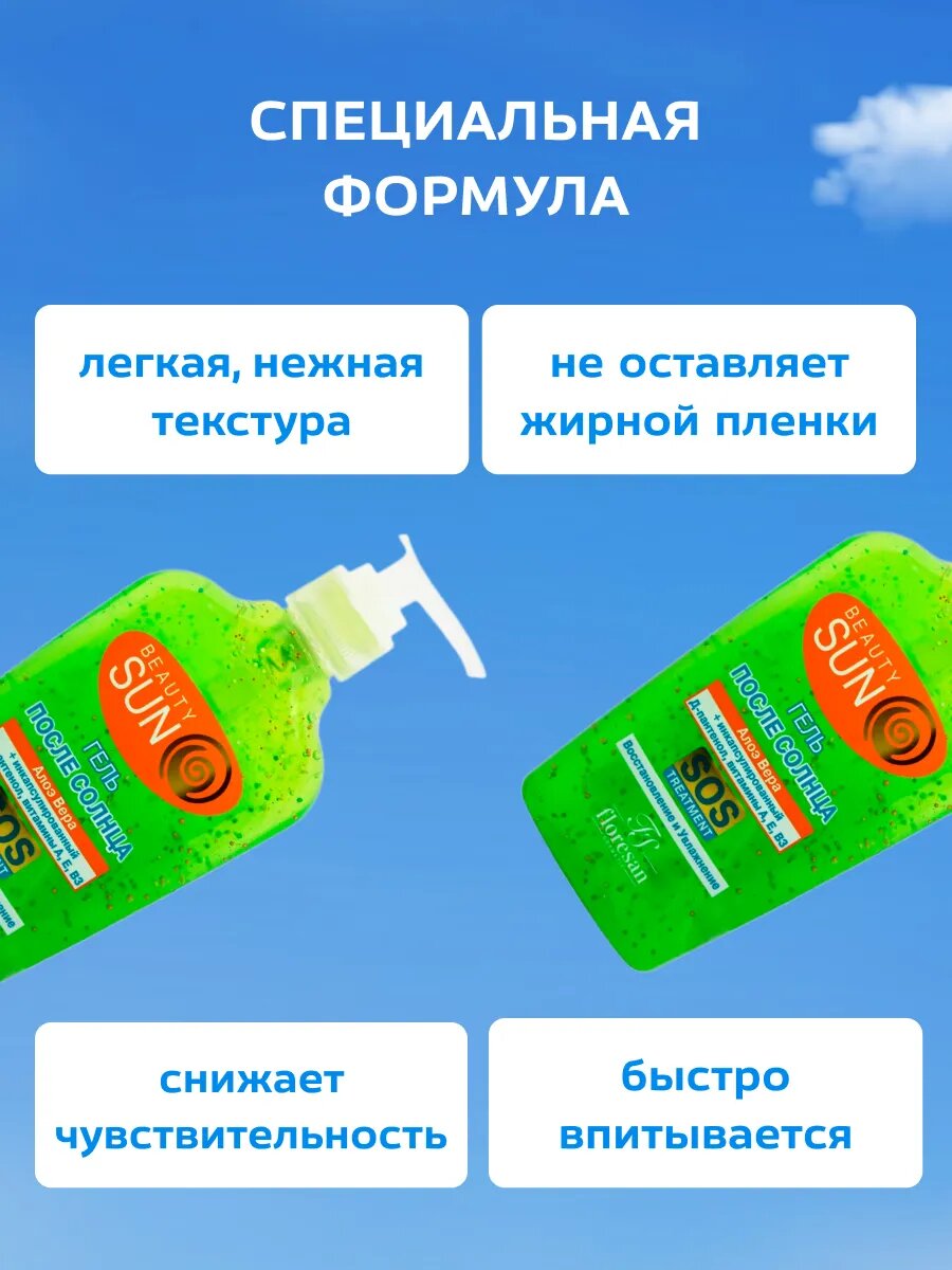 Средства После Загара Гель алоэ вера Floresan после солнца 220 мл