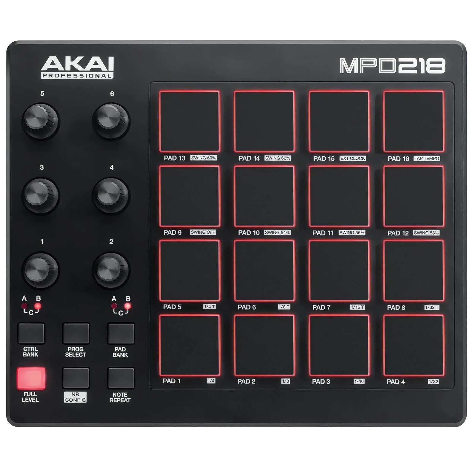 Компактный USB/MIDI-контроллер Akai Pro MPD218