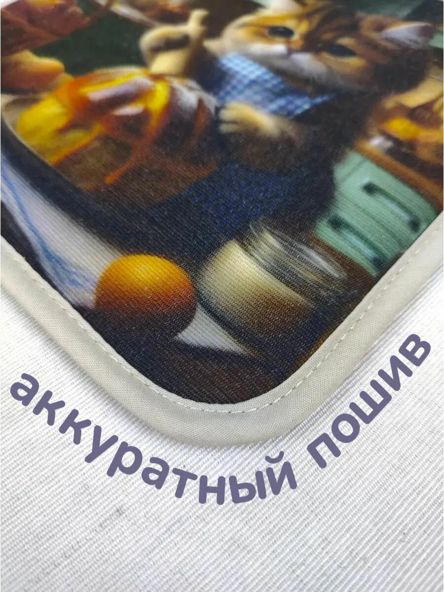 Квадратные кухонные прихватки для горячего из рогожки, набор 2 штуки, ГрандСтиль — фото 1