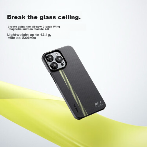 PITAKA IPhone 15 Pro Max Case with Border Line, MagSafe Magnetic Kevlar Premium Non-Carbon Fiber Ultra-Thin Business Style Skin-Friendly Shockproof Protective Cover for Men