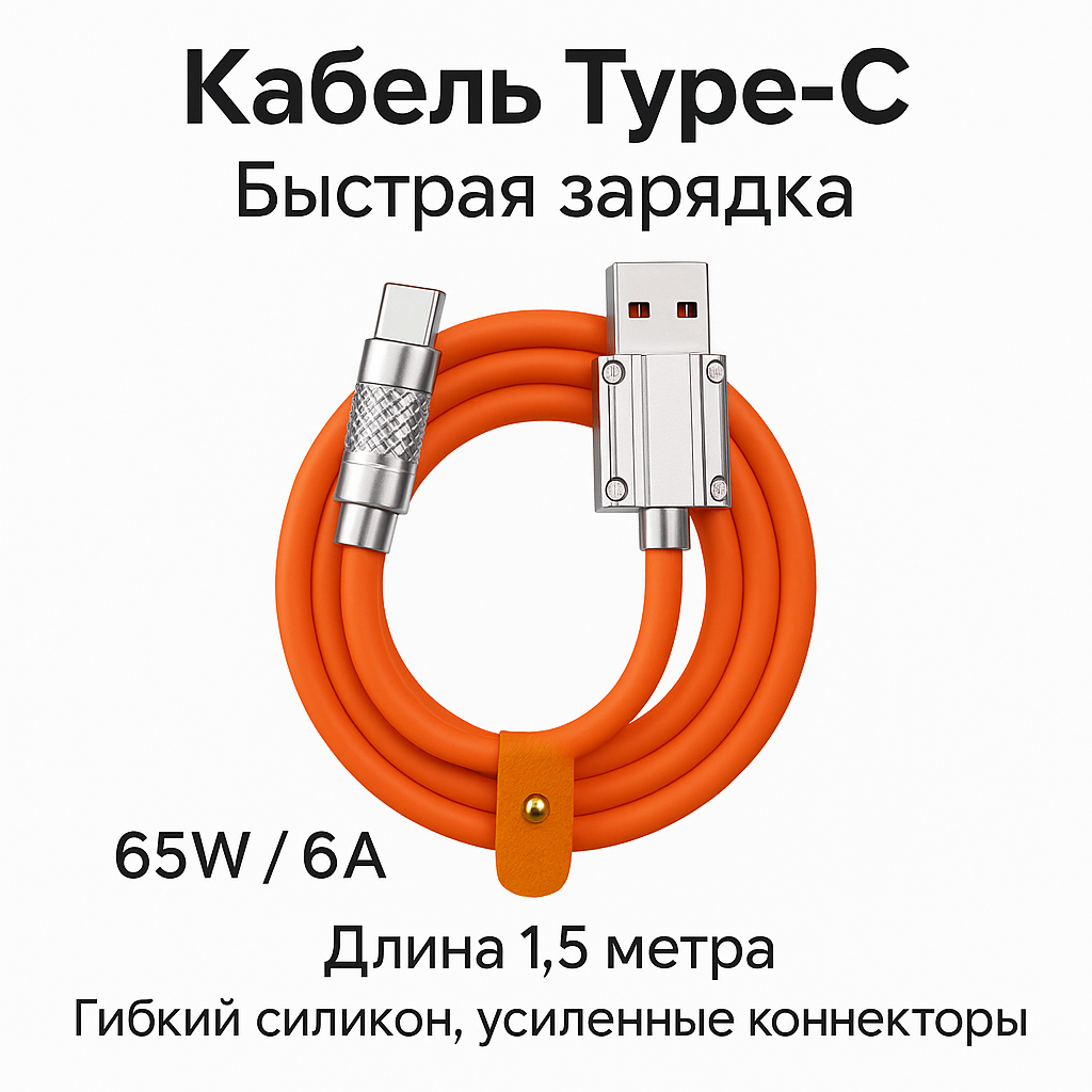 Кабель type c usb для быстрой зарядки телефона универсальный