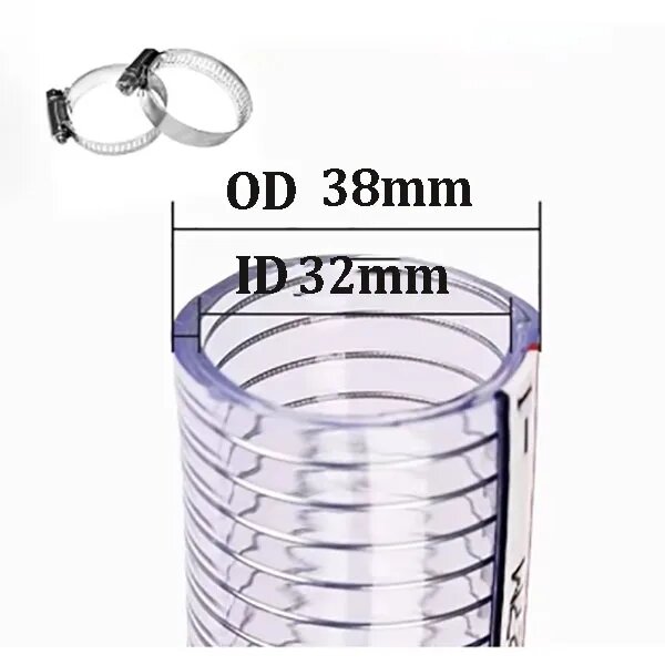 1M 2M 3M 4M 5M ПВХ прозрачный стальной проволочный шланг масляная труба водяного насоса вакуумная труба термостойкая маслостойкая антифриз Черный 1M