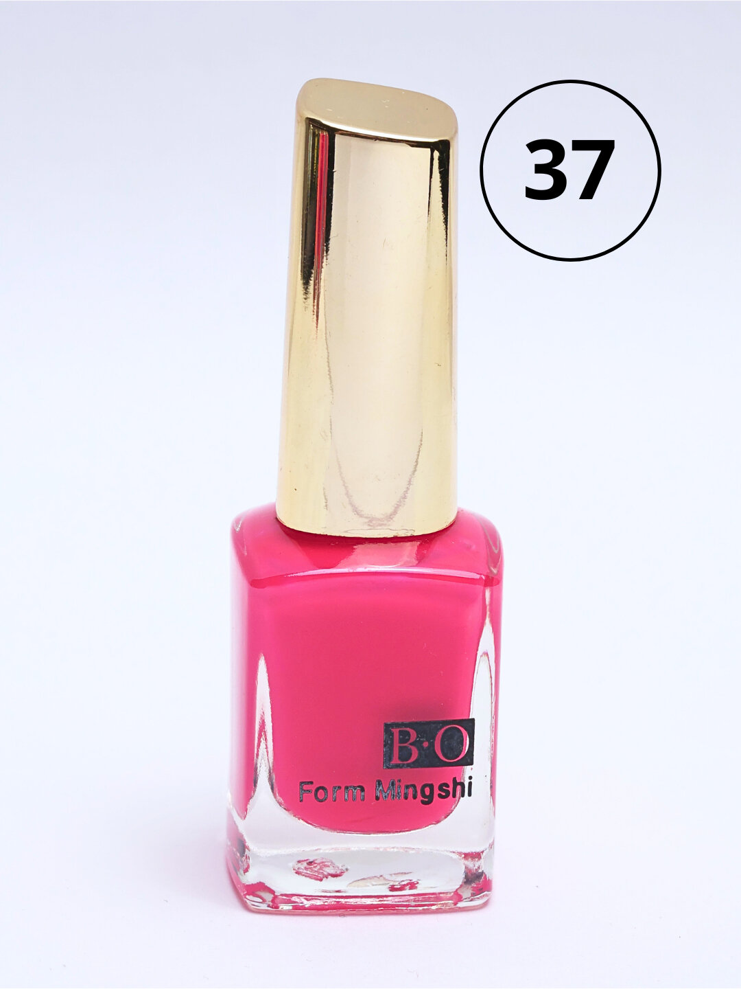 Лак для ногтей "B.O №37", розовый, глянцевый, быстросохнущий, без камфоры — фото 1